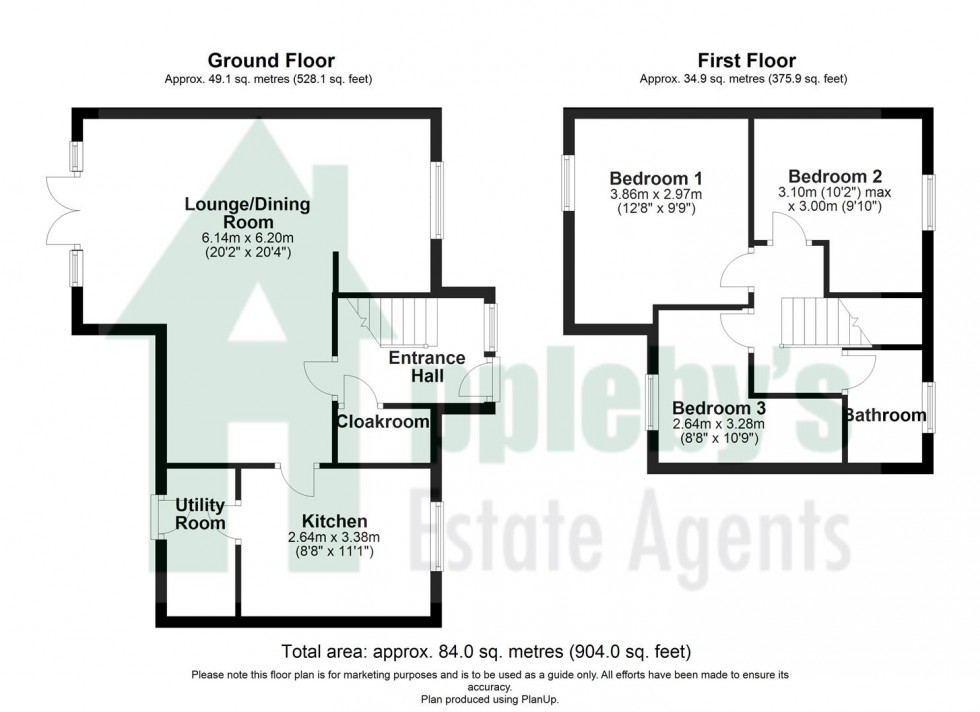 Floorplan for Laburnum Villas, Hartpury, Gloucester