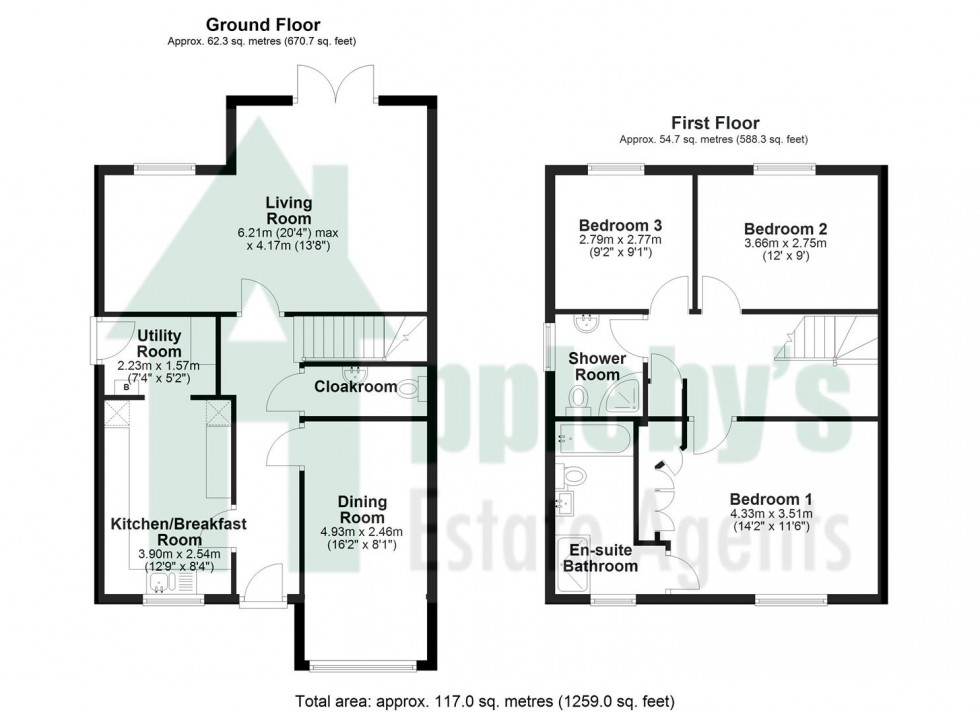 Floorplan for The Close, Whitminster, Gloucester