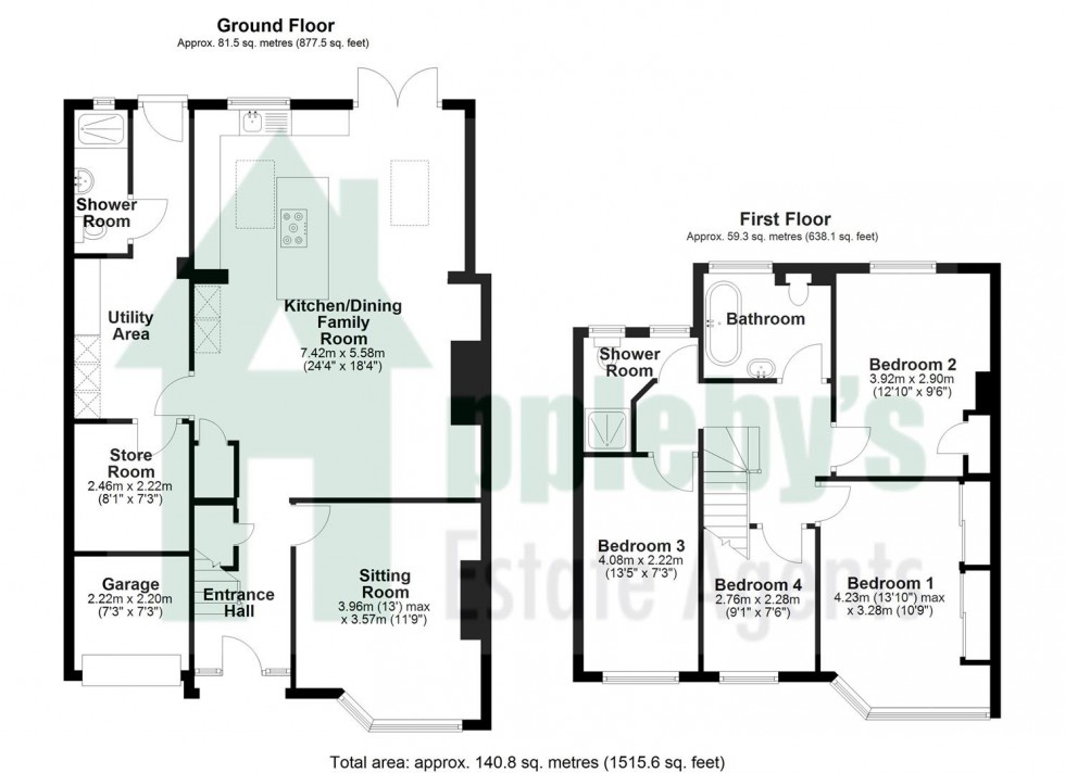 Floorplan for Briars Close, Churchdown, Gloucester