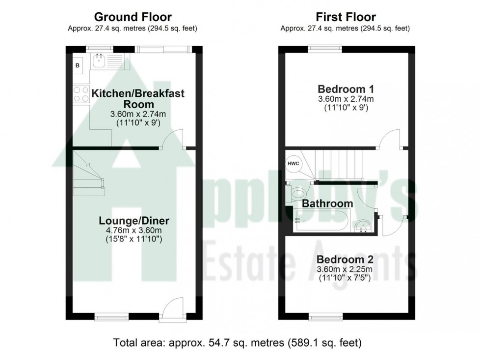 Floorplan for Katherine Close, Churchdown, Gloucester