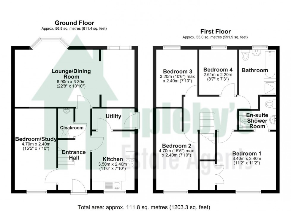 Floorplan for The Oaks, Abbeymead, Gloucester
