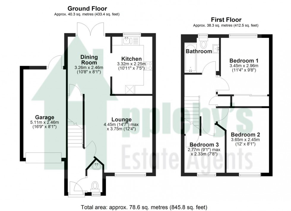 Floorplan for The Causeway, Quedgeley, Gloucester