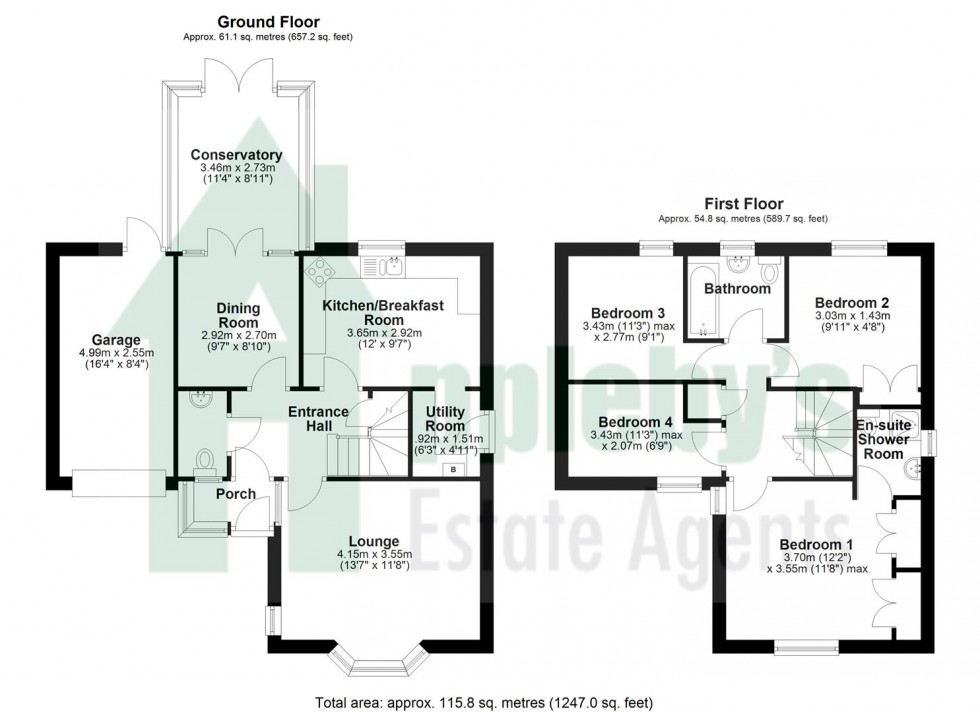 Floorplan for Snowshill Close, Barnwood, Gloucester
