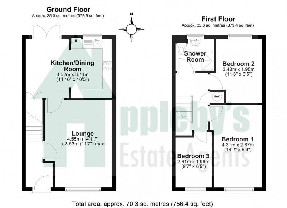 Floorplan for Clomoney Way, Longlevens, Gloucester