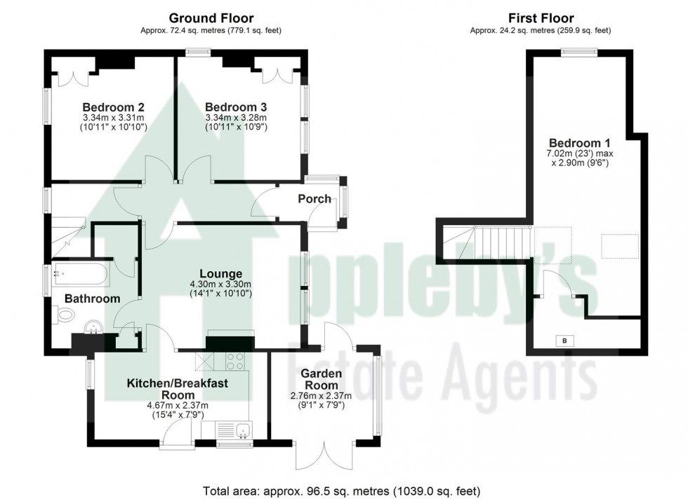 Floorplan for Trinity Way, Cinderford