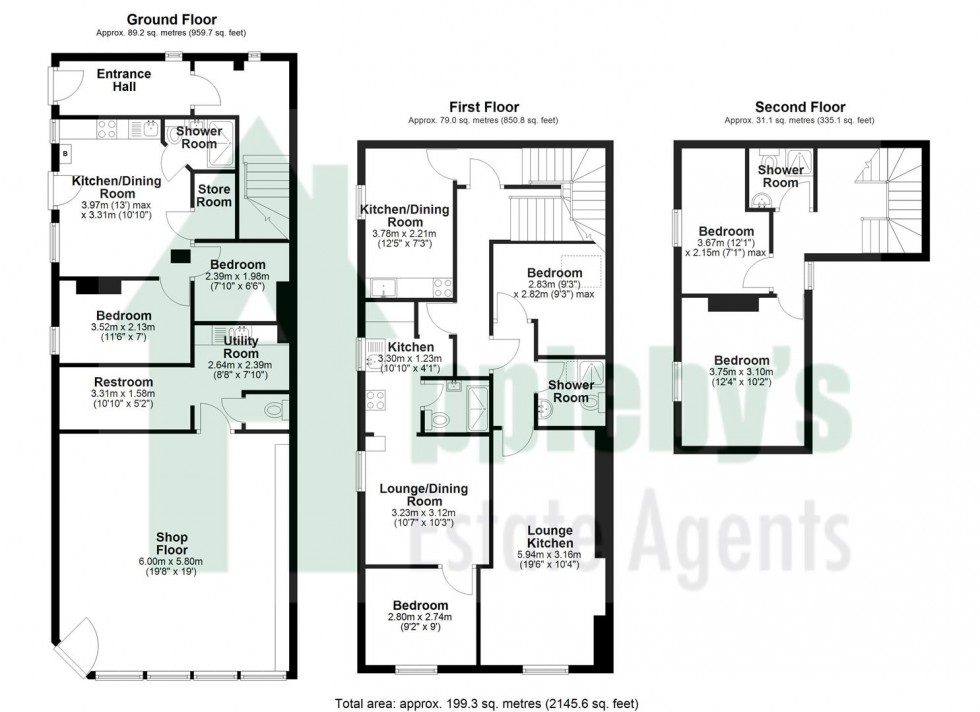 Floorplan for Shop & Four Flats