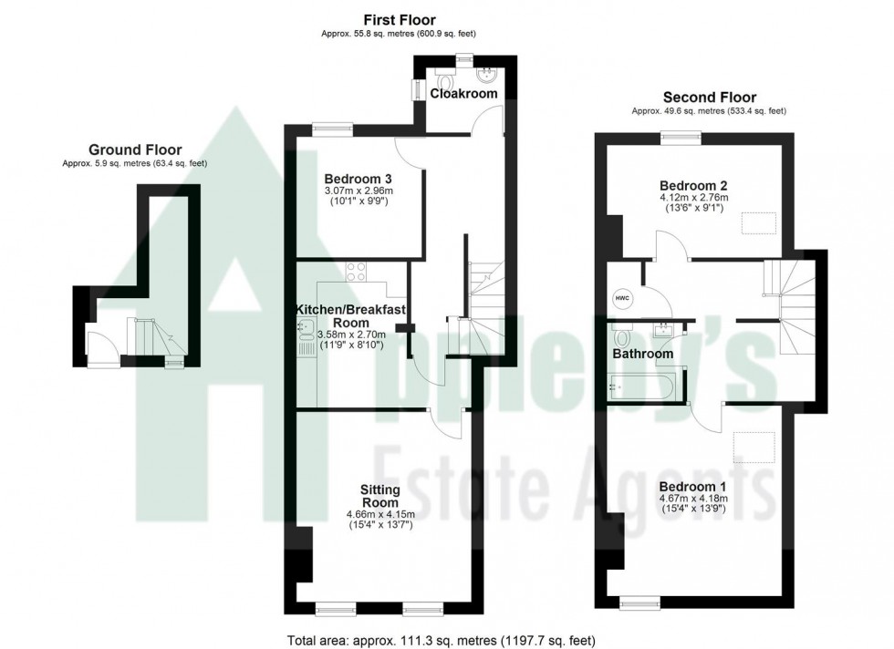 Floorplan for Hubbards Place, Russell Street, Gloucester
