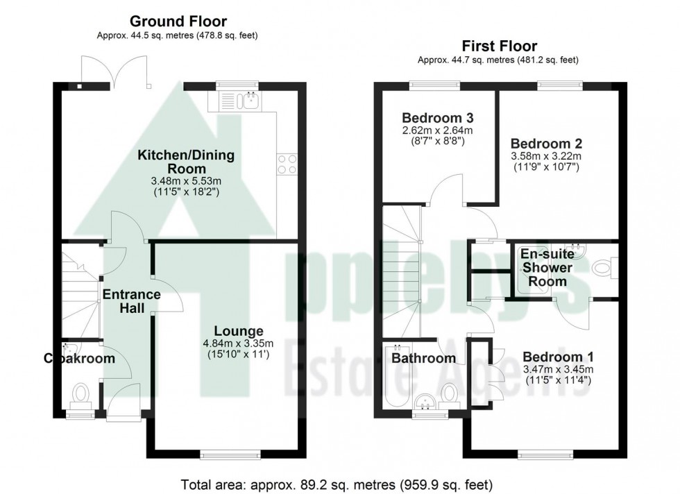 Floorplan for Duxbury Close, Great Oldbury, Stonehouse