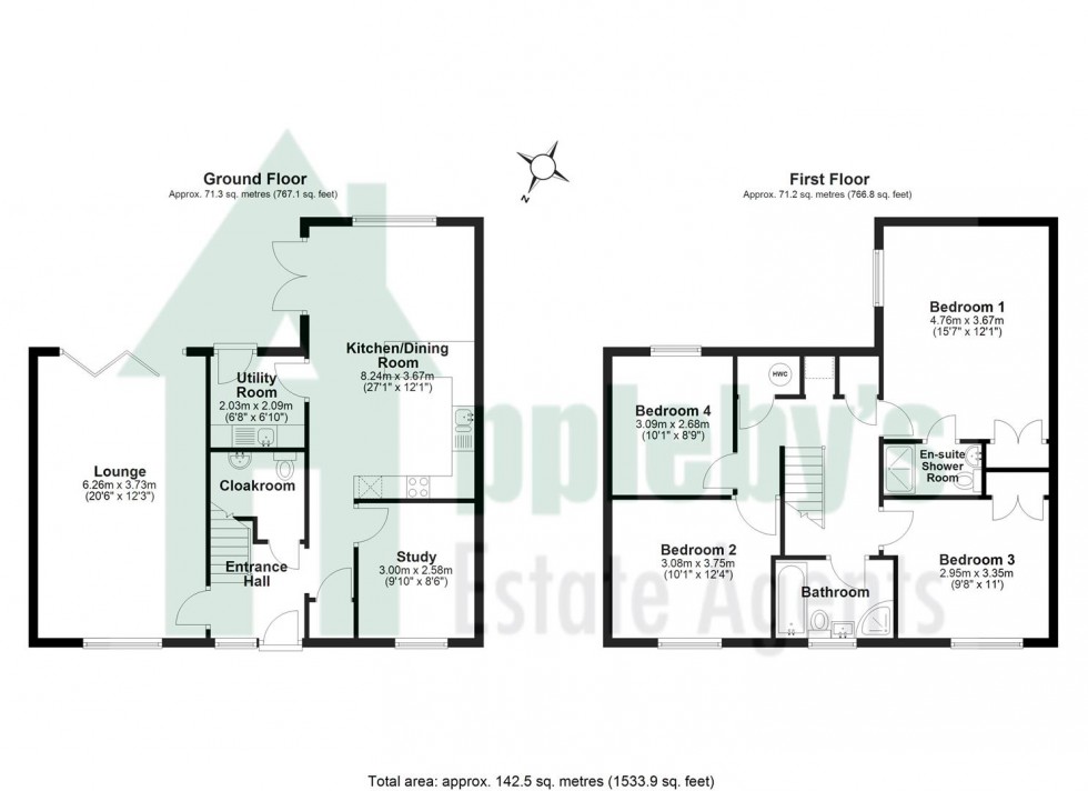 Floorplan for Pottery Fields, Lawn Road, Ashleworth