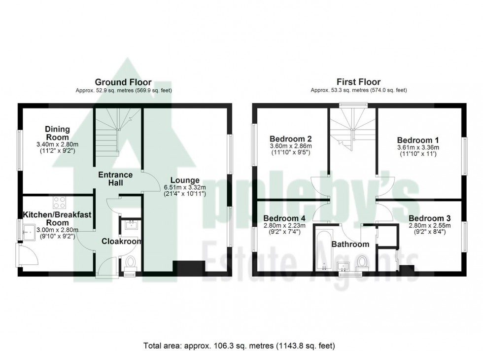 Floorplan for Grebe Close, Abbeydale, Gloucester