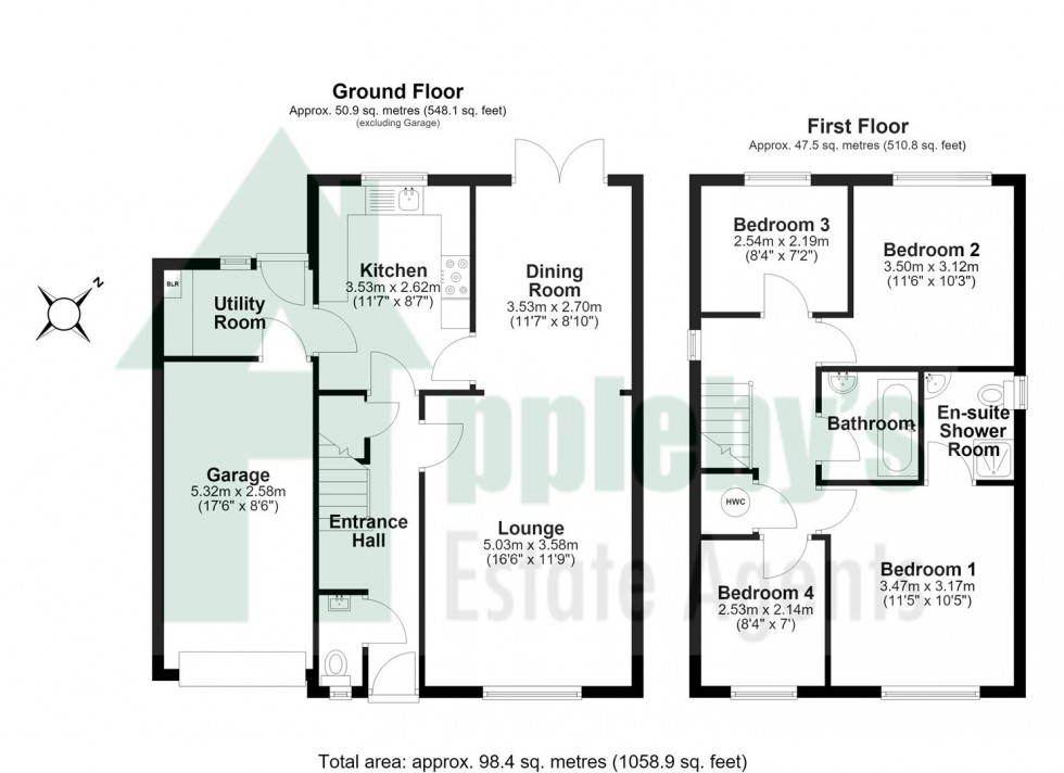 Floorplan for Damson Close, Abbeymead, Gloucester